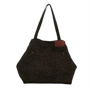 Leopard Print Canvas Tote Bag, Casual Large Capacity Tote Bag, c: